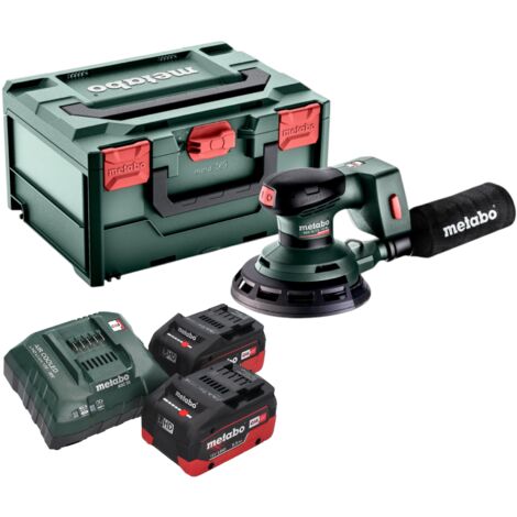 Metabo SXA 18 LTX 150 BL Akku Exzenterschleifer 18 V 150 mm Brushless + 2x LiHD Akku 5,5 Ah + Ladegerät + metaBOX