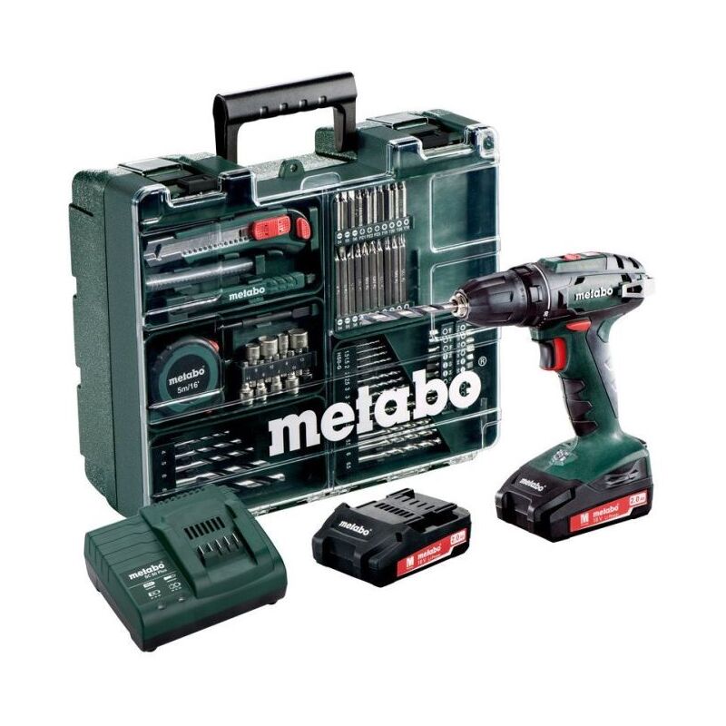 

Metabo Taladradora/atornilladora de batería de 18 V BS 18 set | 2x baterías de 2.0 Ah incl. Juego de herramientas