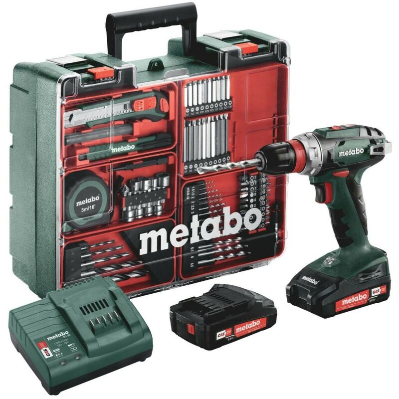 

Metabo Taladro atornillador a batería 18 V BS 18 Quick Set Mobile Taller | 2x bateriás 2,0 Ah