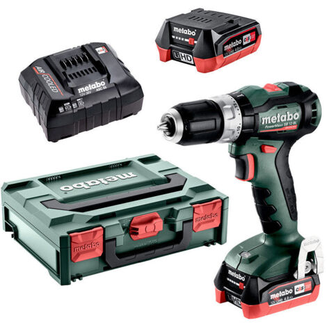 METABO taladro percutor - powermaxx bs12 bl -12V 2X4AH LI-POWER - CARGADOR ASC 50 - METABOX 118 - 601046800