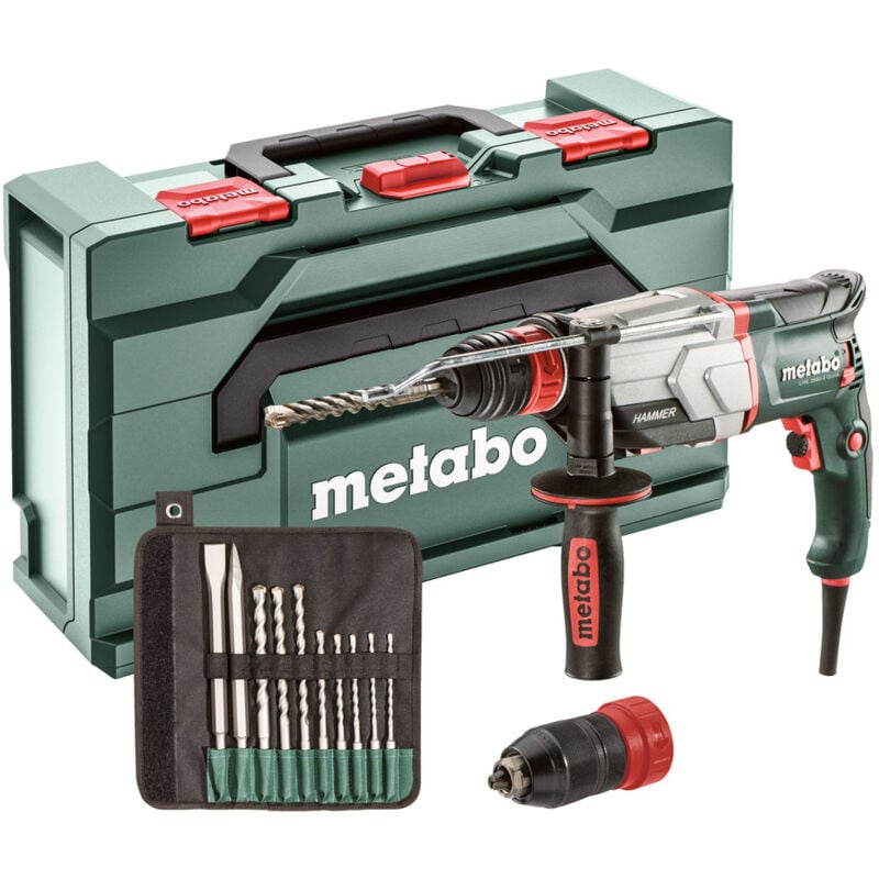 Metabo Marteau combiné SDS-Plus UHE 2660-2 avec set de perçage et de burinage SDS-Plus en coffret