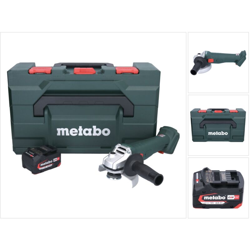 Metabo W 18 7-125 Meuleuse d'angle sans fil 18 V 125 mm + 1x batterie 4,0 Ah + metaBOX - sans chargeur