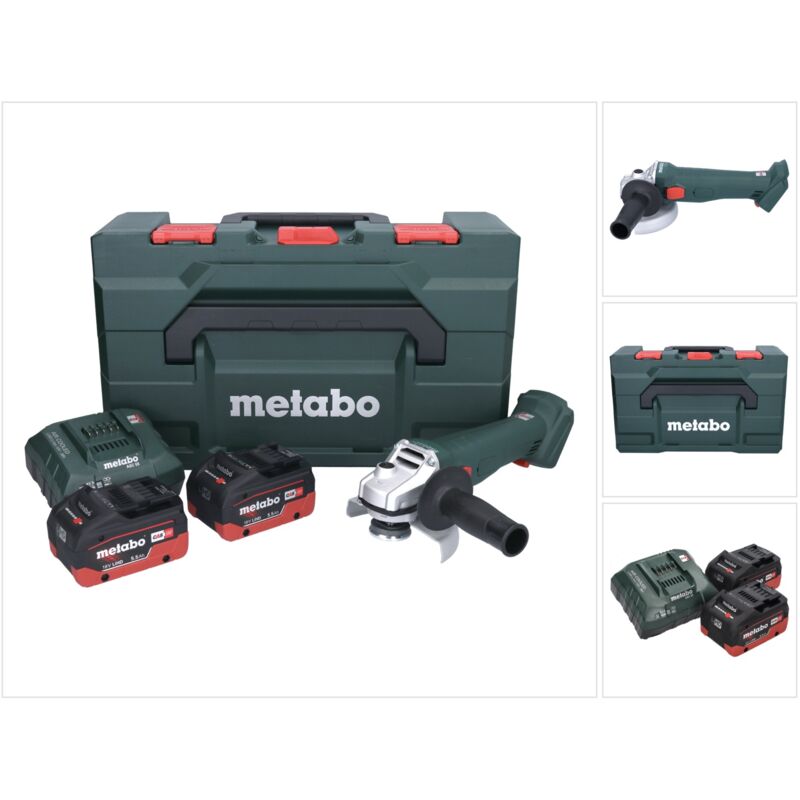 W 18 7-125 Meuleuse d'angle sans fil 18 v 125 mm + 2x batterie 5,5 Ah + chargeur + x - Metabo