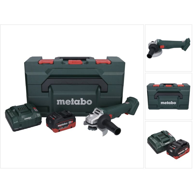 Metabo W 18 L 9-125 Meuleuse angulaire sans fil 18 V 125 mm + 1x batterie 5,5 Ah + chargeur + metaBOX