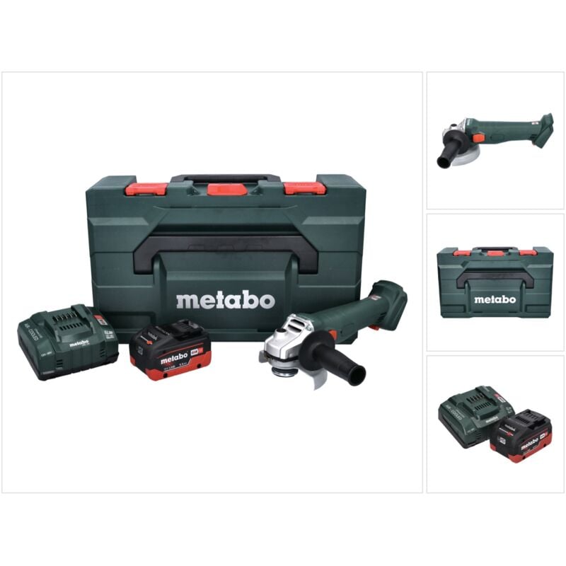 Metabo W 18 L 9-125 Quick Meuleuse d'angle sans fil 125mm 18V + 1x Batterie 5,5Ah + Chargeur + Coffret metaBOX