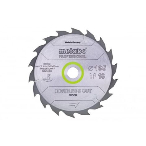 METABO WERK GMBH 628295000 CORTE A BATERÍA 165 X 20 36 WZ 15