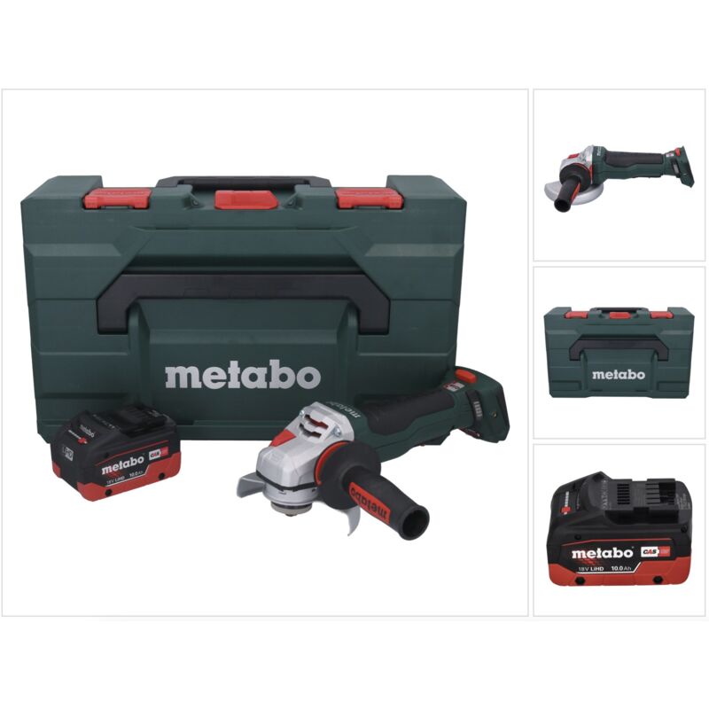 Image of Wpba 18 ltx bl 15-125 Quick ds 18 v 125 mm smerigliatrice angolare a batteria Brushless + 1x batteria 10,0 Ah + x - senza caricabatterie - Metabo