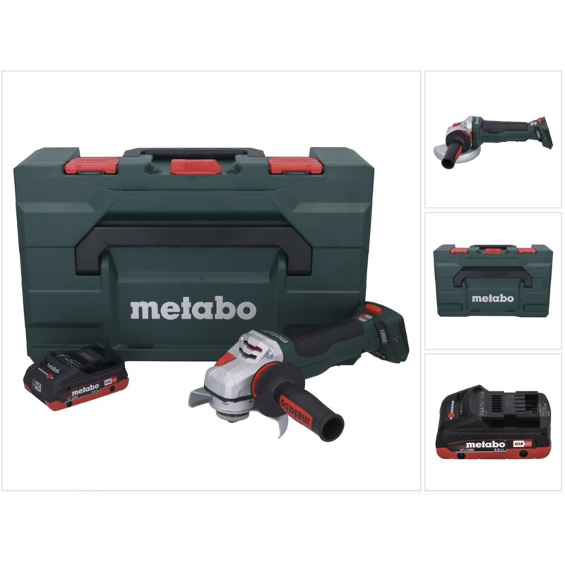 Image of Wpba 18 ltx bl 15-125 Quick ds 18 v 125 mm smerigliatrice angolare a batteria Brushless + 1x batteria 4,0 Ah + x - senza caricabatterie - Metabo