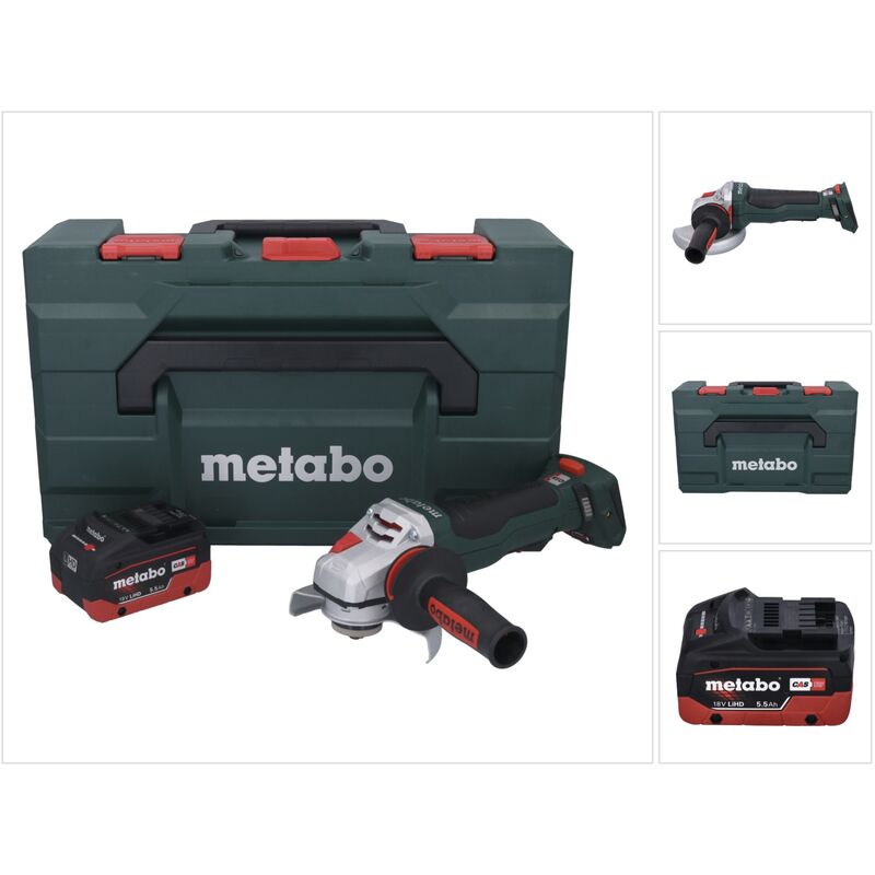 Image of Wpba 18 ltx bl 15-125 Quick ds 18 v 125 mm smerigliatrice angolare a batteria Brushless + 1x batteria 5,5 Ah + x - senza caricabatterie - Metabo