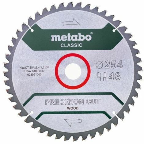 Metabo Zubehör HOJA DE SIERRA PRECISION CUT WOOD - CLASSIC, 254X30, D48 DI 5°NEG. (628061000)