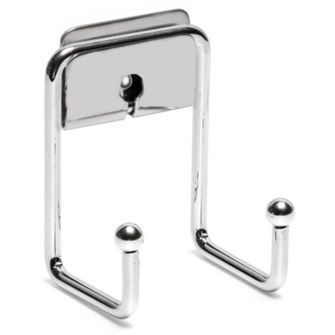 Metaform - Appendiabito doppio da parete Cromo in Acciaio cromato Mod. Grip
