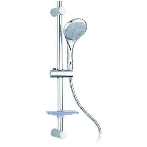 Metaform aqualine set saliscendi comet acciaio cromato-abs 5 getti anticalcare
