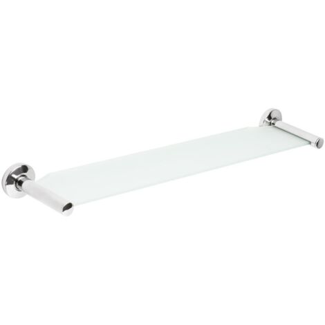 Metaform - Mensola 56cm da parete Lucida in Acciaio e vetro Mod. T-Line