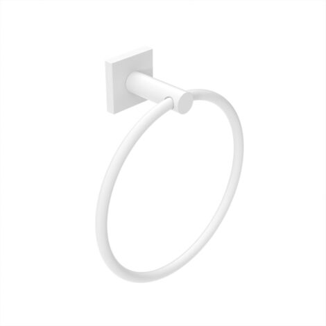 Metaform - Porta asciugamani ad anello da parete Bianco Opaco in Acciaio verniciato Mod. Hotel Maison White