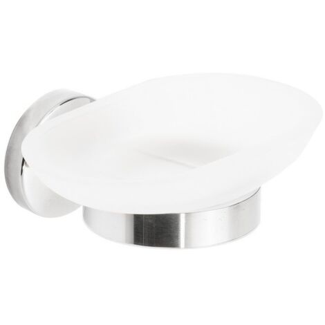 Metaform - Porta sapone da parete Lucida in Acciaio e vetro Mod. T-Line