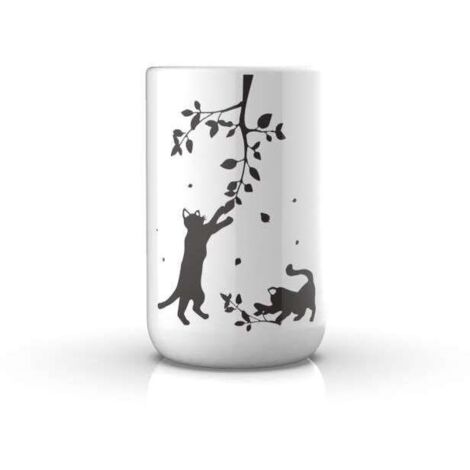 Metaform - Porta spazzolini da appoggio Bianco in Ceramica Mod. Cats