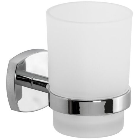 Metaform - Porta spazzolini da parete Cromo in Acciaio cromato e vetro Mod. Starter