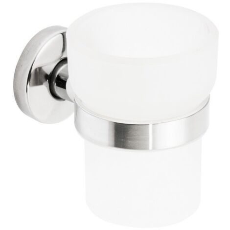 Metaform - Porta spazzolini da parete Lucida in Acciaio e vetro Mod. T-Line