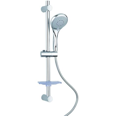 Metaform - Saliscendi Doccia 5 getti con ECO-STOP Doppia aggraffatura in Acciaio inox e ABS Mod. Comey
