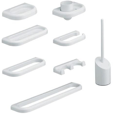 Metaform Set Kit de salle de bain SA rie 9 piA ces ABS Blanc Accessoires de toilette anti-rayures