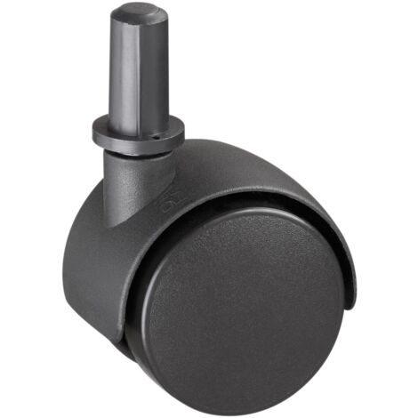 Metafranc 800120 - Doppio rullo Ø 40 mm - con perno e manicotto - Ruota in plastica - battistrada rigido - cuscinetto scorrevole - portata 20 kg/rullo per il trasporto/mobile/contenitore/parquet