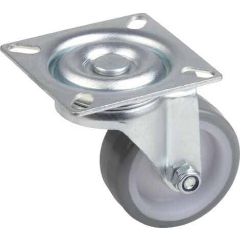 Metafranc 802870 Rotella Diametro 50 mm, 60 x 60 mm, Poliuretano, Cuscinetti a strisciamento, Grigio