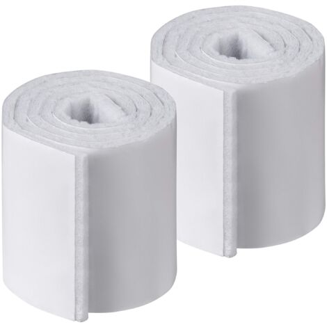 Metafranc Nastro in feltro 0,5 m x 50 mm, autoadesivo, bianco, 2 pezzi, ritagliabile, protezione efficace dei vostri mobili / nastro adesivo in feltro su rotolo/feltrini per mobili per pavimenti delic