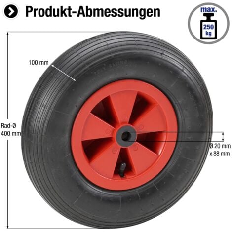 Roue pour diable increvable bleu 10 essieu 5/8 Rodac ZU51C-18