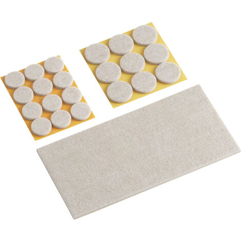 Metafranc WU0644896 Filzgleiter selbstklebend, rund, quadratisch Beige  1 Set