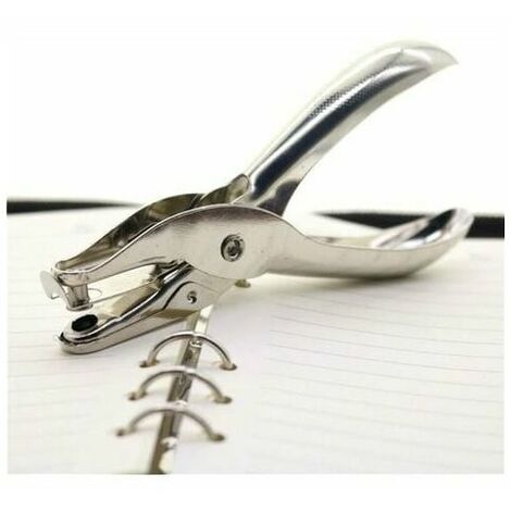 Metal 1 Hole Hand Punch - 6mm Diameter Single Round Hole Hand Tool - 8 Sheet Capacity