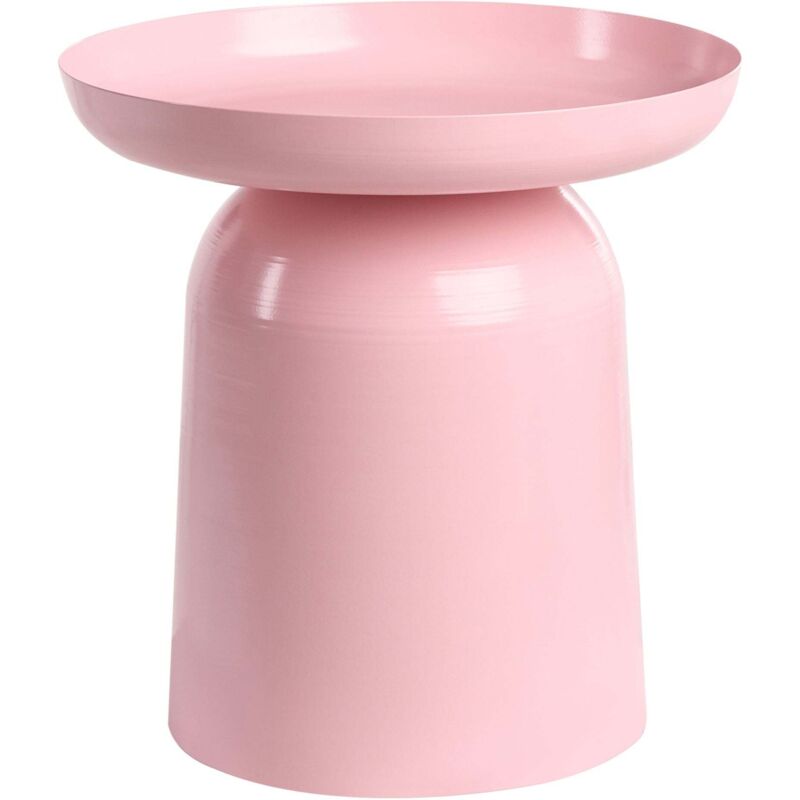 Beliani - Metal Accent Side Table Round End Table Pastel Pink Torrens