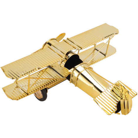 Metal Airplane Decoration Middle Size Iron Airplane Desktop Decoration for Home and Office 7111U-1301 Gold Plated