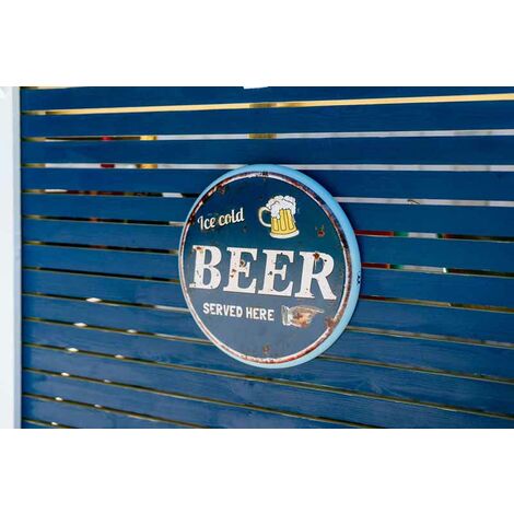 Metal Bar Sign 'ICE COLD BEER SERVED HERE'