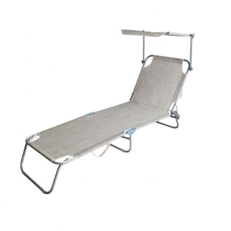 Metal Beach Folding Beach Schwarzer Winder mit Abel Tettuccio - Beige