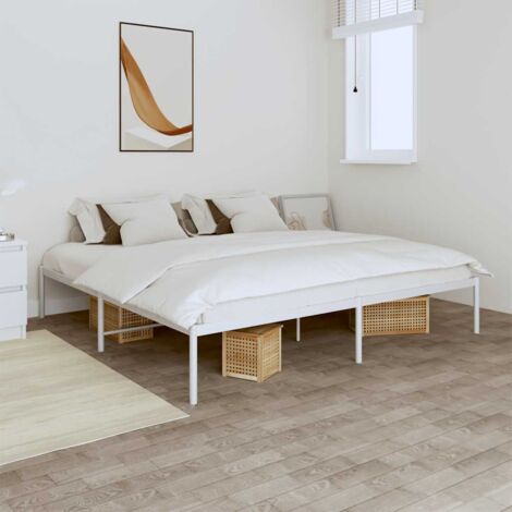 Metal Bed Frame without Mattress White 180x200cm vidaXL