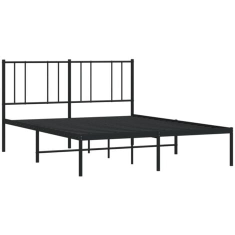 JINLEFU Metal Bed Frame without Mattress with Headboard White 120x190cm vidaXL