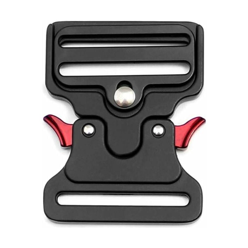 Metal Boucle tactique en forme pour collier de chien, sacs, bagages, ceinture, vêtements (Noir, 50 mm de largeur)