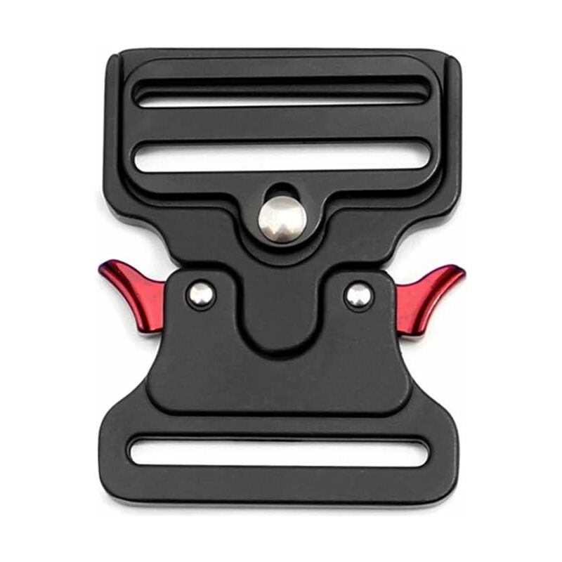 Memkey - Metal Boucle tactique en forme pour collier de chien, sacs, bagages, ceinture, vêtements (Noir, 50 mm de largeur)