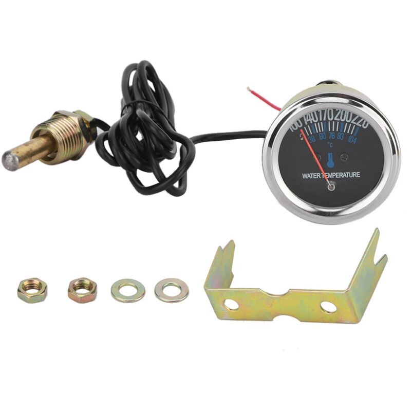 Jeffergarden - Métal Car 52mm Mécanique Température De L'eau Temp Mètre Jauge 38-104℃ 12V Jaune Lumière