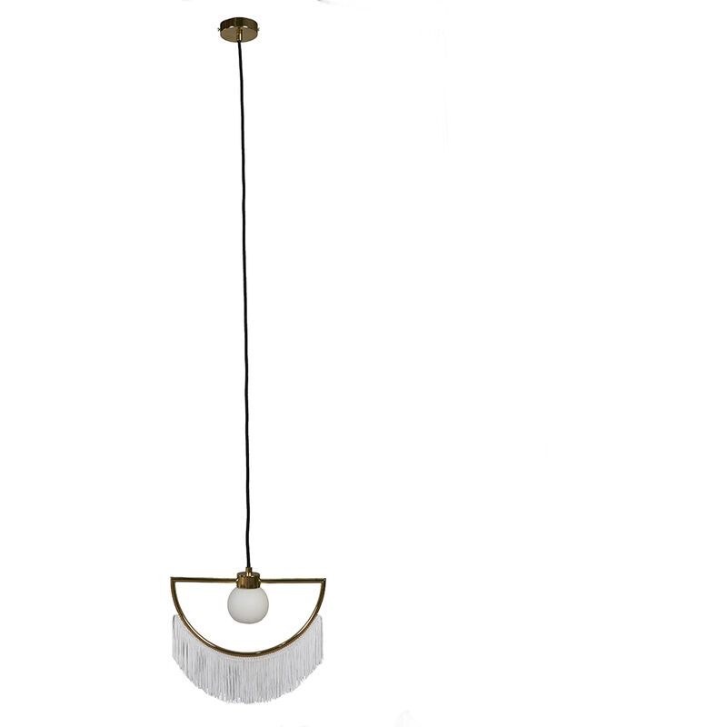 Minisun - Metal Ceiling Light with Tassels + 3W LED G9 Bulb - White