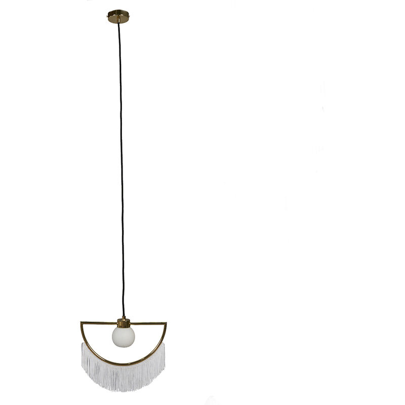 Minisun - Metal Ceiling Light with Tassels - White