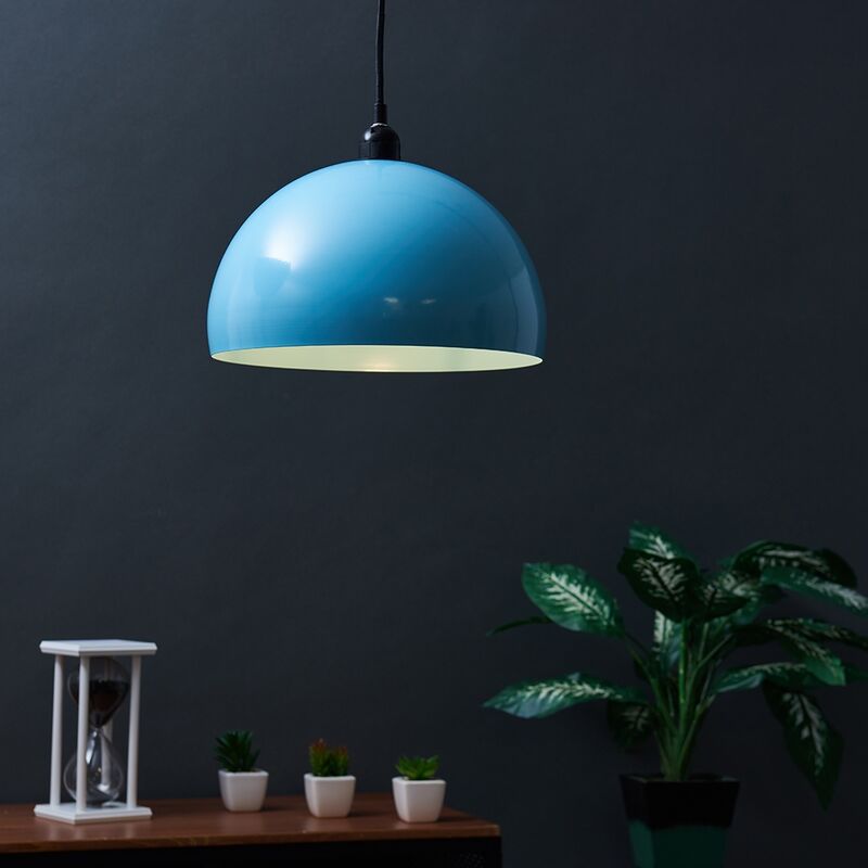 Metal Ceiling Pendant Light Shade Pale Blue 17845 - Pale Blue Metal Pendant Light Metal Ceiling Pendant Light Shade Pale Blue 17845 - Pale Blue Metal Pendant Light