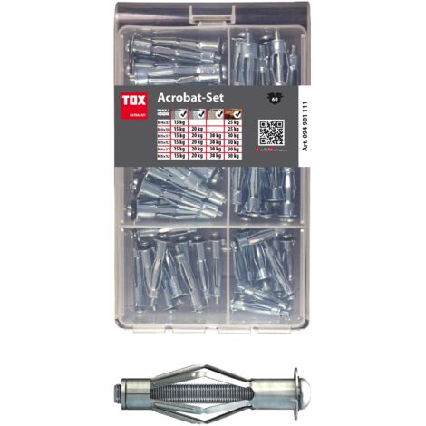 Metal Chevilles pour corps creux TOX, assortiment 60 pieces