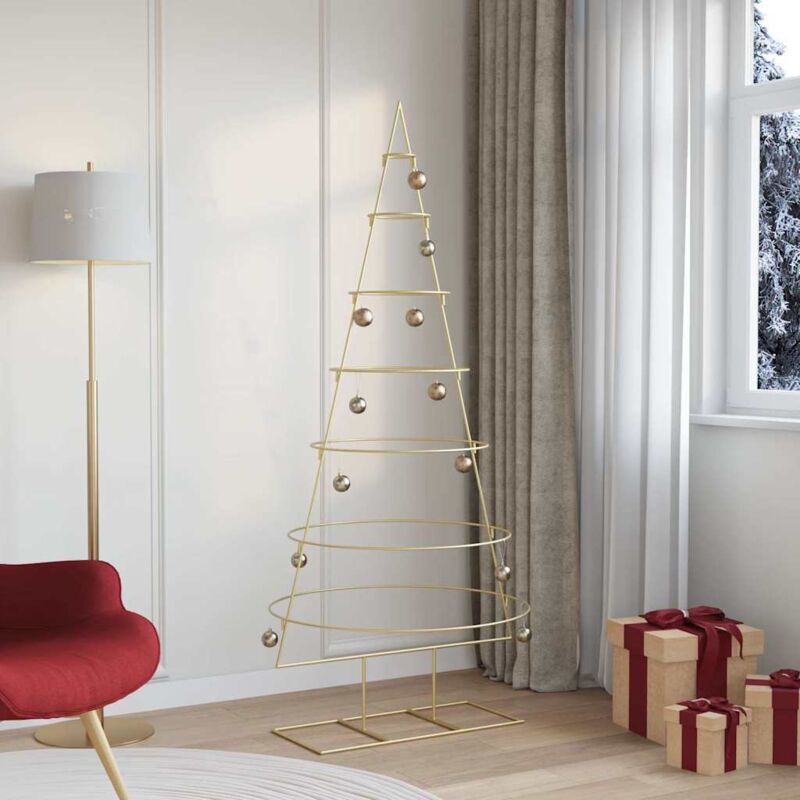 Metal Christmas Tree With Stand Gold 180 Cm Powder-coated Steel Vidaxl