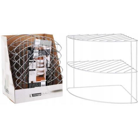Metal corner kitchen shelf, gray, 23x23x21.5 cm