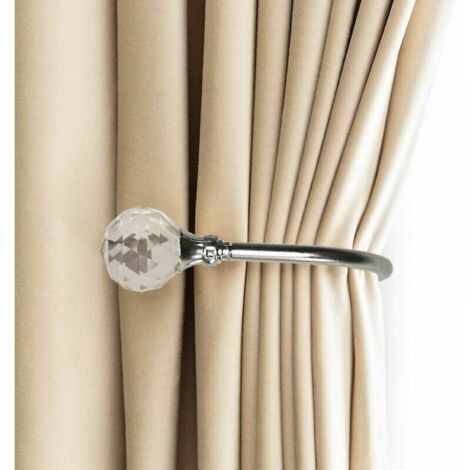 Metal Curtain Tiebacks, 2 Pack (Silver). Curtain Tiebacks, Wall Hooks, Metal U Tiebacks