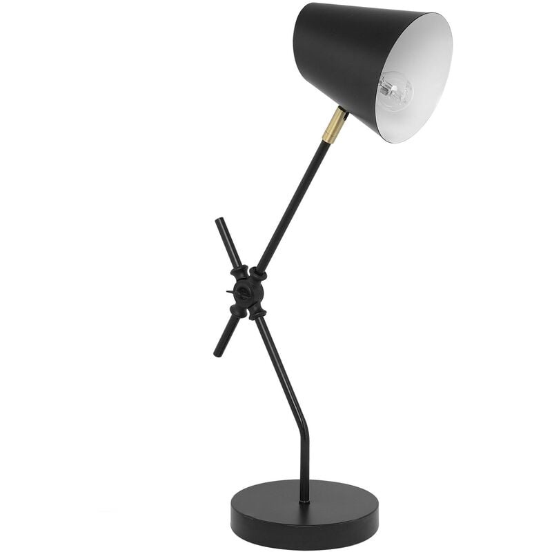 Beliani - Modern Desk Lamp Home Office Swing Arm Adjustable Shade Metal Black Horton