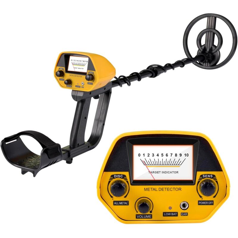 Image of Aiperq - Metal Detector 2 modalità Alta precisione regolabile in altezza (78-108 cm) con bobina impermeabile Lunghezza regolabile Borsa per batteria