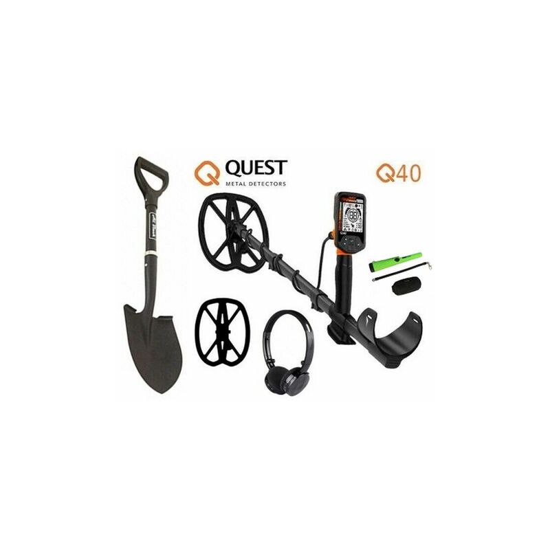 Image of Metal Detector 13Khz piastra 11x9 + Cuffie + Pointer Gold hunter + Pala - Q40-RAPTOR - Quest