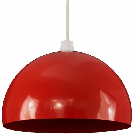 main image of "Metal Dome Ceiling Pendant Light Shade - Red"